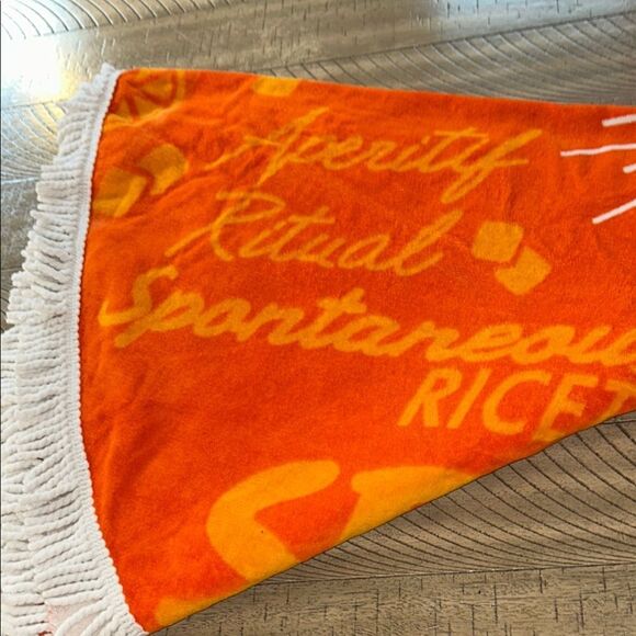 A Taste of Italy 🇮🇹 Aperol Spritz 🥂 Neon Orange and White Fringed Beach 🏖️ Towel - Picture 15 of 17